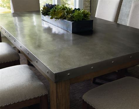 sheet metal top dining table|galvanized metal top dining table.